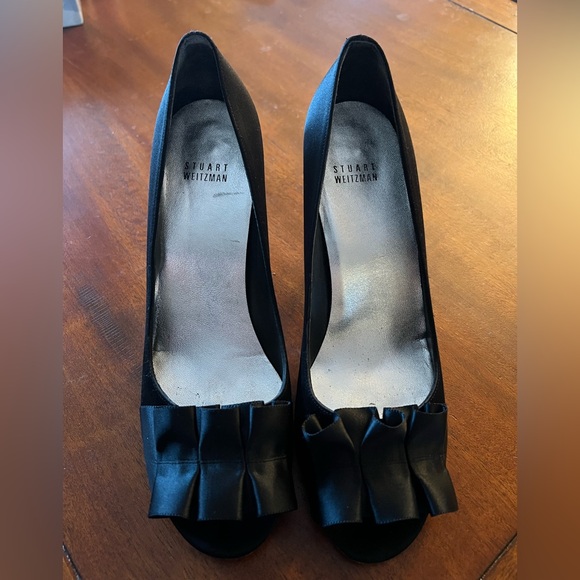 Stuart weitzman open toe heel with bows - Picture 2 of 5